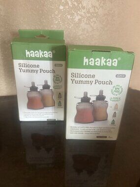 TWO PACKS of Brand New Hakaa Silicone Baby Pouches Make Your Own Baby Food